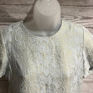 The Limited champagne, light blue, and grey metallic snake reptile pattern XS